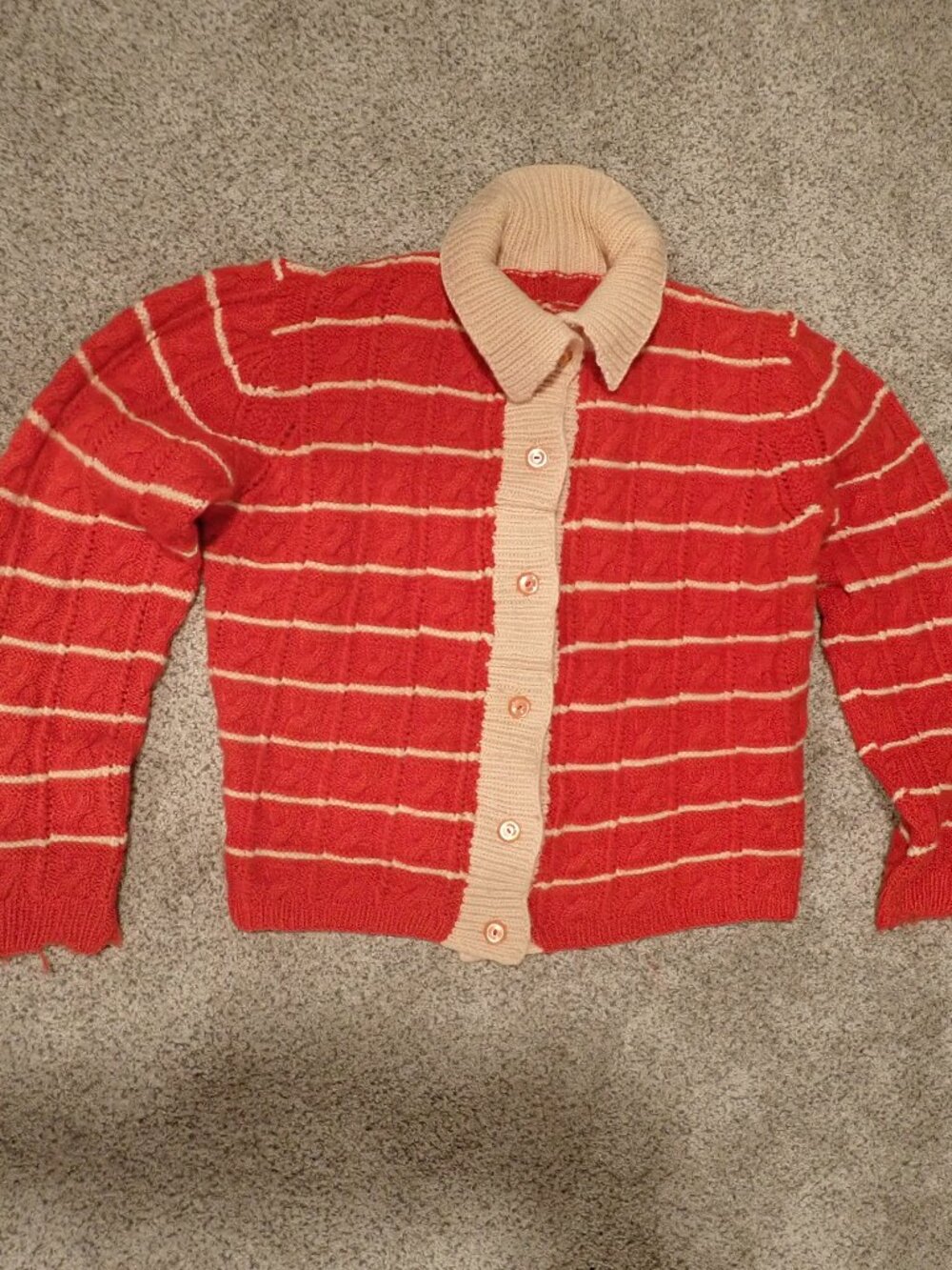 Vintage Hand-Knit Cardigan Sweater